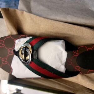 Gucci Black and Red Women's Sandals Size 41